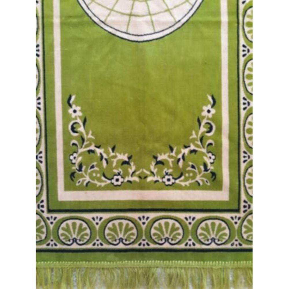 Vintage Turkish Prayer Rug Ceyhan Tekstil Seccade Green and Beige - Picture 3 of 8